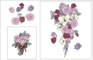 熊本　柑 (you-31trk)さんの転写紙の花束の絵柄に色を塗って下さい。への提案