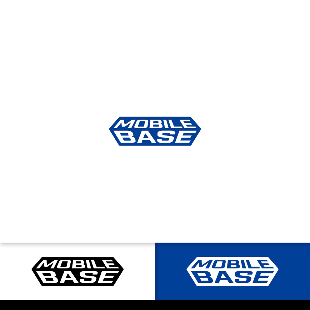 自社制作の機械名称「Mobile Base」のロゴデザイン