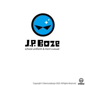 customxxx5656 (customxxx5656)さんのスクールショップ男子学生服PB商品ロゴを将来イメージしている。店名ロゴ「J.P.Boze」をへの提案