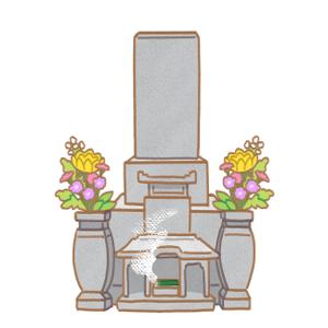 sato_537さんの《採用されたら次回10万〜の発注有り》お墓の営業冊子のカバー用「お花が供えてある墓石」のイラストへの提案