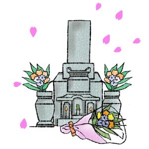 羽根　志保 (hane-shiho)さんの《採用されたら次回10万〜の発注有り》お墓の営業冊子のカバー用「お花が供えてある墓石」のイラストへの提案
