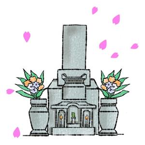 羽根　志保 (hane-shiho)さんの《採用されたら次回10万〜の発注有り》お墓の営業冊子のカバー用「お花が供えてある墓石」のイラストへの提案