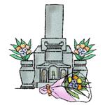 羽根　志保 (hane-shiho)さんの《採用されたら次回10万〜の発注有り》お墓の営業冊子のカバー用「お花が供えてある墓石」のイラストへの提案