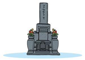 前野コトブキ (m-kotobuki)さんの《採用されたら次回10万〜の発注有り》お墓の営業冊子のカバー用「お花が供えてある墓石」のイラストへの提案