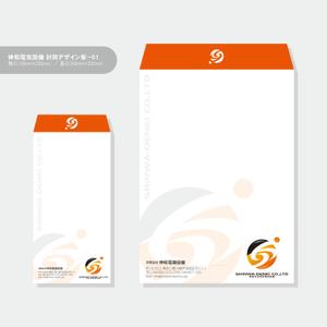 しま (shima-z)さんの電気工事会社　有限会社伸和電機設備の封筒デザインへの提案