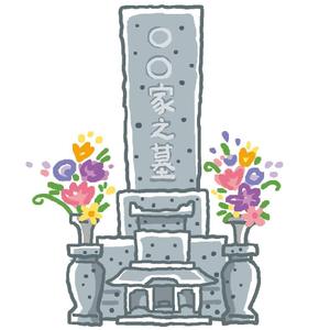 りっつん (palmy)さんの《採用されたら次回10万〜の発注有り》お墓の営業冊子のカバー用「お花が供えてある墓石」のイラストへの提案