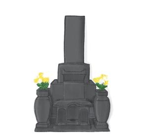Daisy2019さんの《採用されたら次回10万〜の発注有り》お墓の営業冊子のカバー用「お花が供えてある墓石」のイラストへの提案