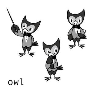 marukei (marukei)さんの会社名の「owl」フクロウのキャラクターデザインへの提案