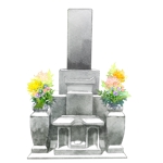 anoe(Anoesis) (anoesis)さんの《採用されたら次回10万〜の発注有り》お墓の営業冊子のカバー用「お花が供えてある墓石」のイラストへの提案