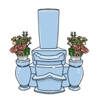 ももひき (momohiki011)さんの《採用されたら次回10万〜の発注有り》お墓の営業冊子のカバー用「お花が供えてある墓石」のイラストへの提案