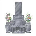 abi_sadaさんの《採用されたら次回10万〜の発注有り》お墓の営業冊子のカバー用「お花が供えてある墓石」のイラストへの提案