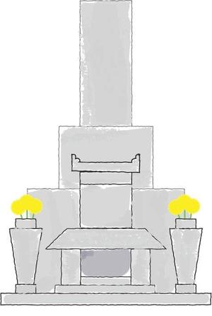 m (_-m-_)さんの《採用されたら次回10万〜の発注有り》お墓の営業冊子のカバー用「お花が供えてある墓石」のイラストへの提案