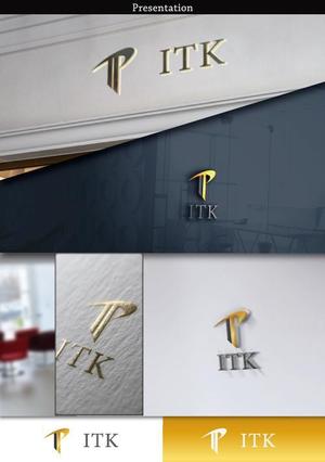 hayate_design (hayate_desgn)さんの白と黒と金の３色使い、ITKの３文字をベースにしたロゴ　への提案