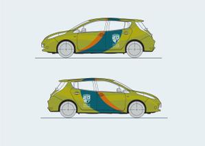 Azul-Endo (endoucolor)さんのデルハウスに展示する日産リーフのラッピングデザインへの提案