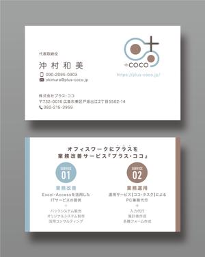 越智DTP (ocnbak)さんの株式会社「プラス・ココ」の名刺デザインへの提案