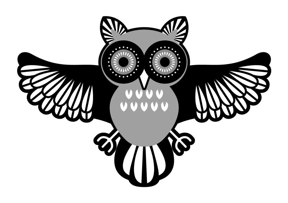 会社名の「owl」フクロウのキャラクターデザイン