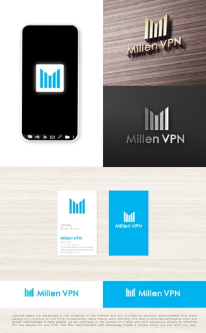 tog_design (tog_design)さんのVPNサービス「Millen VPN」のロゴ(通常＆アプリ用ロゴ2種)への提案