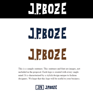 アズカル (azukal)さんのスクールショップ男子学生服PB商品ロゴを将来イメージしている。店名ロゴ「J.P.Boze」をへの提案