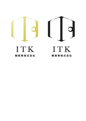 crane (tsuru001)さんの白と黒と金の３色使い、ITKの３文字をベースにしたロゴ　への提案