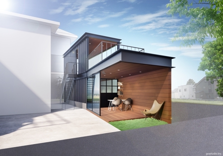 grastudio_moriya (moriya-gra)さんの自宅の隣の小さな土地に建てる新事務所への提案