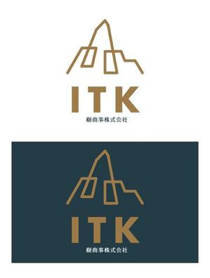 TEX597 (TEXTURE)さんの白と黒と金の３色使い、ITKの３文字をベースにしたロゴ　への提案