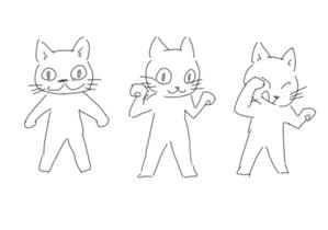 ahiru (kaerukaeru8706)さんの猫のイラスト3種類 募集への提案
