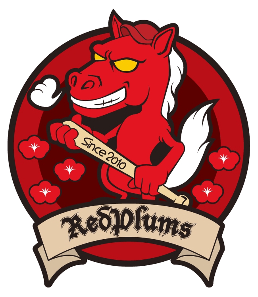 草野球チーム「RedPlums」のロゴ作成