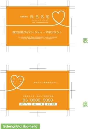 一場秀和 (design-ichiba-hello)さんの不動産会社の名刺デザイン制作への提案