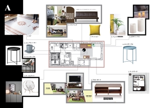 堀越ユウコ (Yuko-LA)さんの内装デザイン　ワンルームアパートのインテリアデザインの仕事への提案