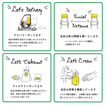 sugiaki (sugiaki)さんのステッカーのデザインをお願いします。コロナに苦しむ飲食店へステッカーを配りたい！への提案