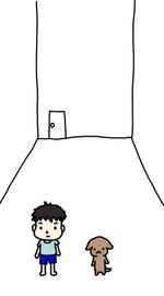 透兎 (achroite_rabbit)さんのゆるい男性と犬のイラストへの提案