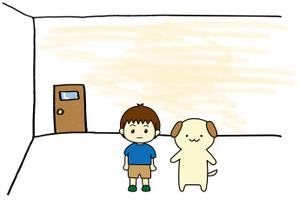 tyaro (tyaro_10)さんのゆるい男性と犬のイラストへの提案