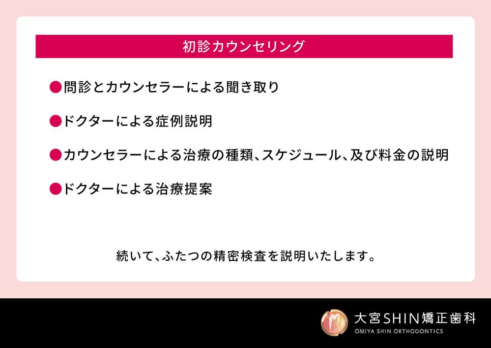 矯正歯科　初診カウンセリング資料デザインブラッシュアップ