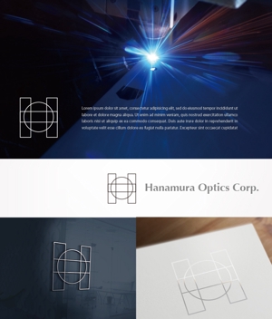 mg_web (mg_web)さんのレーザー装置や通信に関する光学製品を取扱う輸入商社「株式会社ハナムラオプティクス」のロゴへの提案