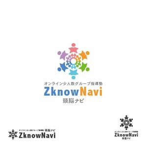 加藤 (lan_kato2018)さんのオンライン学習塾「ZknowNavi」のイラストロゴおよび文字ロゴへの提案