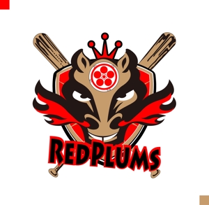 デザイン工房　初咲 (hatsuzaki)さんの草野球チーム「RedPlums」のロゴ作成への提案