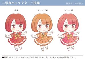 鈴木勇介 (szkysk)さんのYoutube等で使用する女性二頭身デフォルメキャラクターデザインへの提案