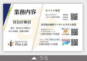 一般社団法人ビーコムサポート  (challenge-osaka)さんの新設法人「(株)PlusLab」の名刺デザインへの提案