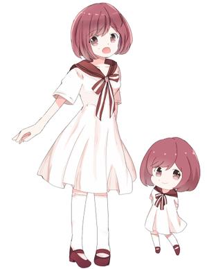 中村結 ()さんのYoutube等で使用する女性二頭身デフォルメキャラクターデザインへの提案