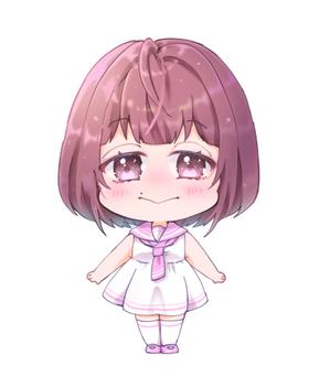 しおくらげ (enbun0714)さんのYoutube等で使用する女性二頭身デフォルメキャラクターデザインへの提案