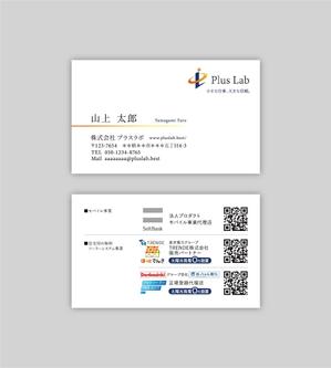 sakashita (ORDINARY_sakashita)さんの新設法人「(株)PlusLab」の名刺デザインへの提案