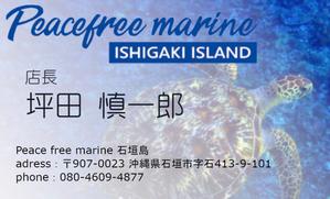 たけ (mioytake0214)さんのダイビングショップ「ピースフリーマリン石垣島」の名刺作成への提案
