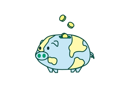 エゴチハ (kigame)さんの豚の貯金箱のイラストへの提案