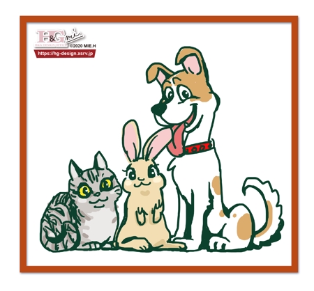 BrandingDesign M.C (MINO)さんのカンボジアにある日本人経営の動物病院「JAPAN ANIMAL HOSPITAL」のキャラクターへの提案