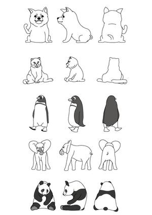 株式会社イーネットビズ (e-nets)さんの動物のイラスト3面図×５種類への提案