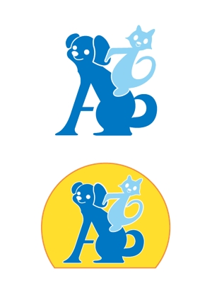 もっちー (mm-d)さんの動物病院　Azをメインに犬と猫のシルエットを組み合わせたロゴへの提案