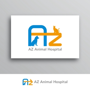White-design (White-design)さんの動物病院　Azをメインに犬と猫のシルエットを組み合わせたロゴへの提案