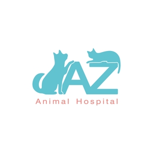 MiyabiDesign (MD-office)さんの動物病院　Azをメインに犬と猫のシルエットを組み合わせたロゴへの提案