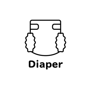 ナカ・ザリエ (naka-zarie)さんの巾着袋のオムツと着替えイラストデザインへの提案
