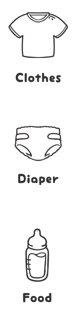 巾着袋のオムツと着替えイラストデザインの事例 実績 提案一覧 Id ロゴ作成 デザインの仕事 クラウドソーシング ランサーズ